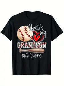 [Clearance Baseball T-Shirt] Grandma Baseball T-Shirt, Unisex |   That's My Grandson Out There - Easter, Christmas Clearance, Valentine's Day, Carnival, Winter Gifts for Parents, Friends, Family and Coworkers