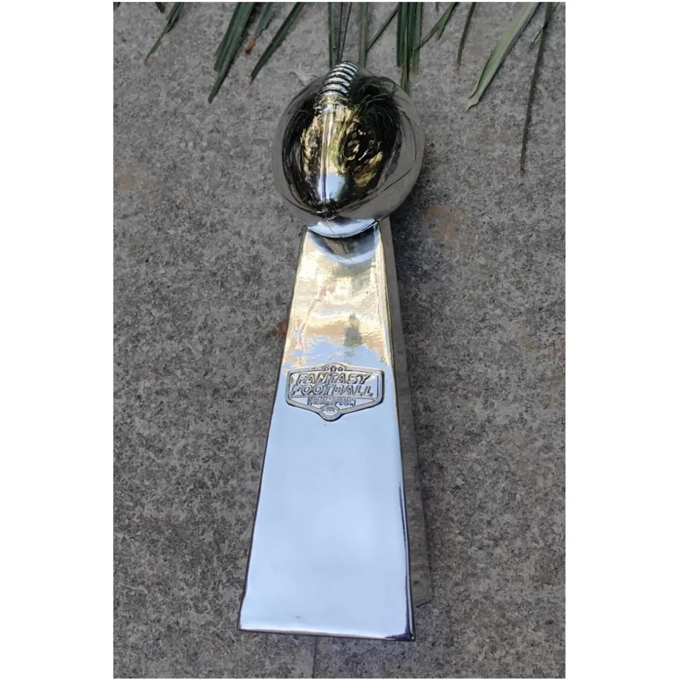 FANTASY FOOTBALL TROPHY 14 INCHES LARGE  CHROME REPLICA TROPHY MADE for FANTASY FOOTBALL CHAMPIONS FANTASY FOOTBALL AWARDS