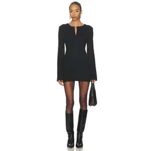 SNDYS August Fluffy Mini Dress in Black