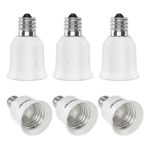 E17 to E26 Adapter, Intermediate E17 Socket to Standard E26 Socket Converter, LED Light Bulb Converter, Max Wattage 200W, 200 Heat Resistant (6-Pack)
