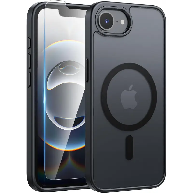 Magnetic Frosted Phone Case for iPhone 16e (2025) - Polycarbonate-TPU with Military Grade Drop Protection, Slim, Non-Slip, Durable, Shockproof, Wireless Charging Compatible Mobile Accessory