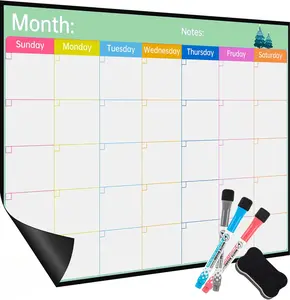 Dry Erase Calendar for Fridge, 17x12 Large Refrigerator White Board Dry Erase Calendar, Whiteboard Monthly, with 3 Fine Tip Markers