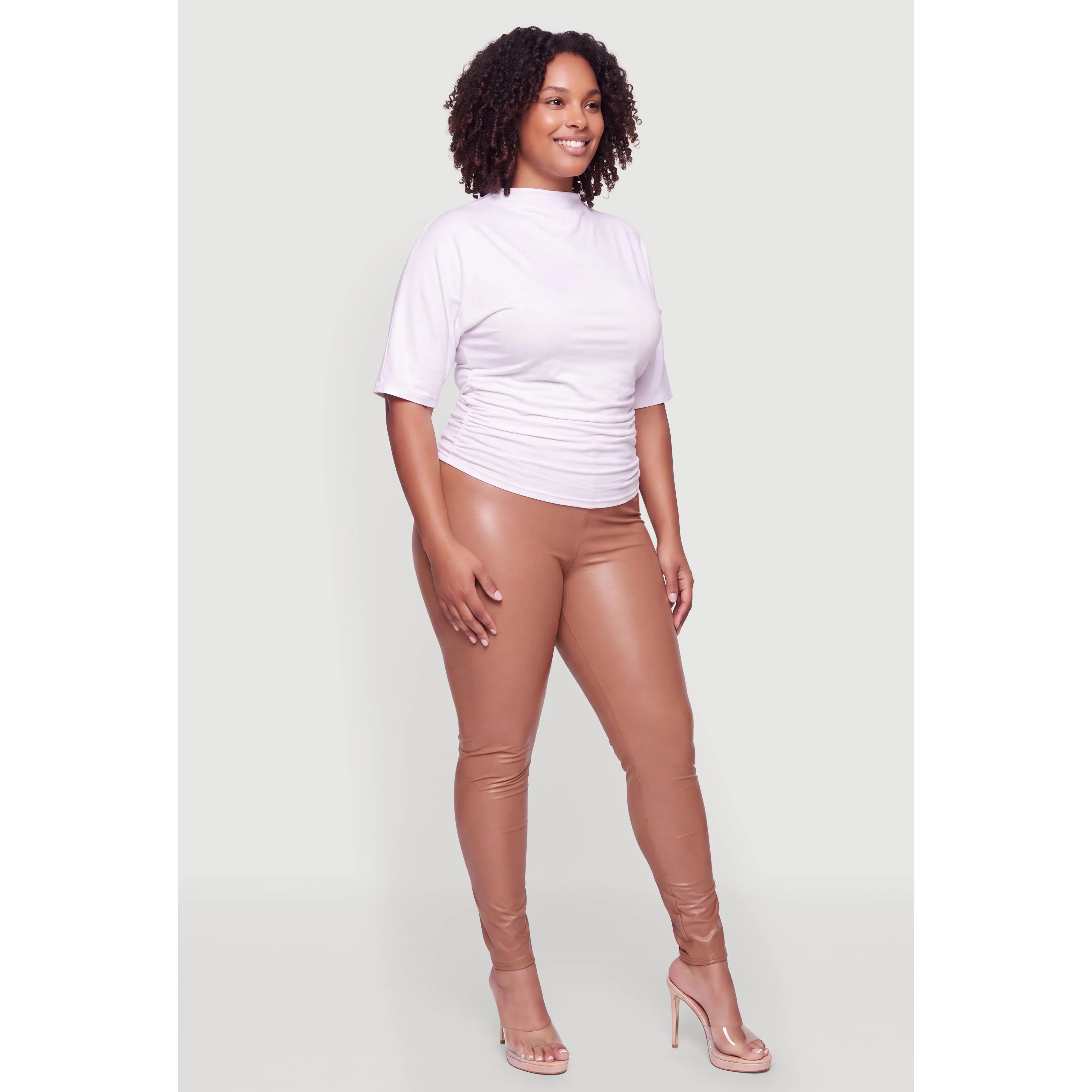 Plus Size Fleece Lined Faux Leather Leggings