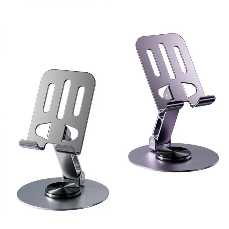 360 Degree Rotatable Adjustable Desktop Phone & Tablet Stand, Universal Holder Compatible With Smartphones, Tablets, E-Readers And Kindles For Office Work, Daily Desk Viewing And Video Watching Use