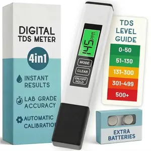 4-in-1 TDS Meter Digital Water Tester for Drinking Water | Accurate 0-9990 PPM EC & Temp Readings | Ideal for RO Systems, Aquariums, Pools - Built for Professionals, Easy for Anyone