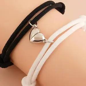 Magnetic Love Couple Bracelet Set – 2PCS Braided Rope Friendship Jewelry for Lovers & Best Friends