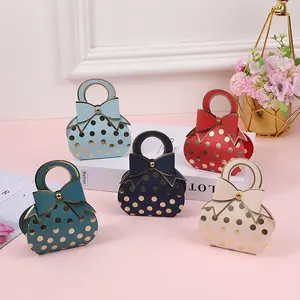 20pcs elegant polka dot Mini Gift box with golden bow, Anniversary Box - the ideal choice for wedding return gifts, Valentine's Day, birthdays and other occasions. Colorful paper candy box, suitable for party decoration