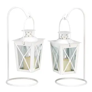 WHITE RAILROAD CANDLE LANTERNS strong light