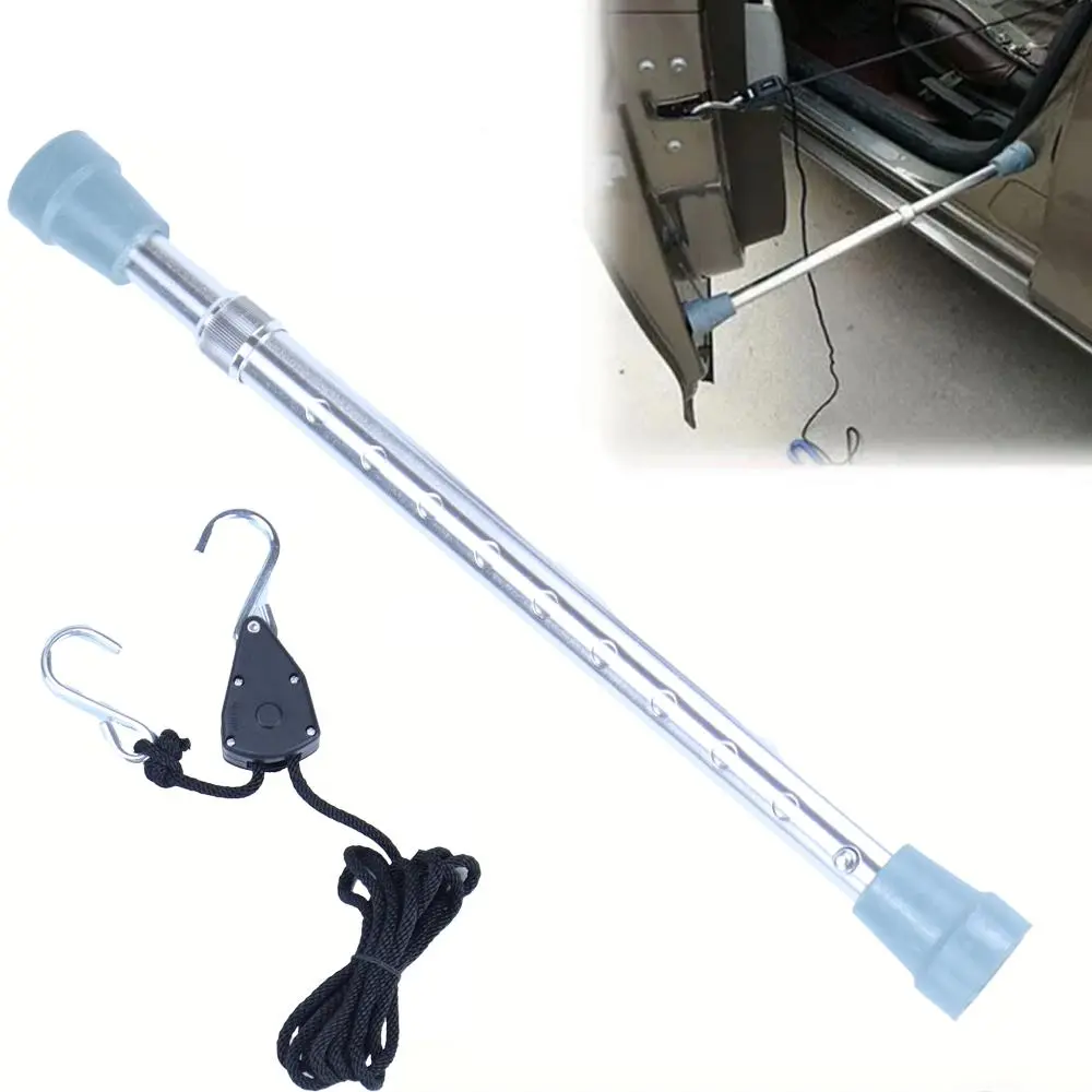 Car Engine Hood Support Tool, Aluminum Alloy Car Engine Hood Support Tool with Nylon Rope Kit, Extendable Support Rod, Car Repair Tool