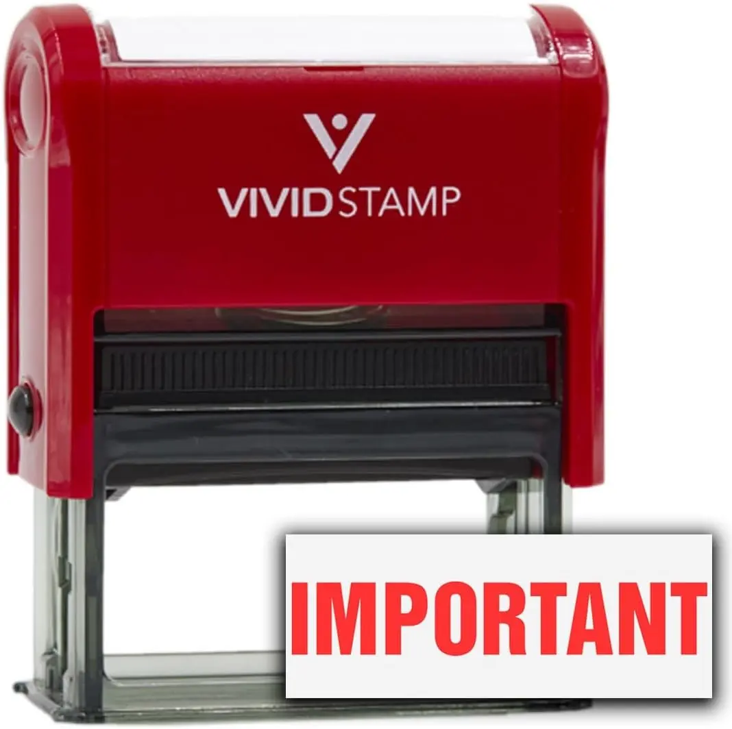 Self Inking Rubber Stamp Red Ink - Medium
