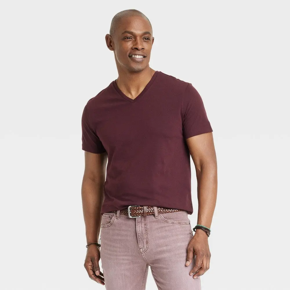 Men's Short Sleeve V-Neck T-Shirt-Goodfellow-M