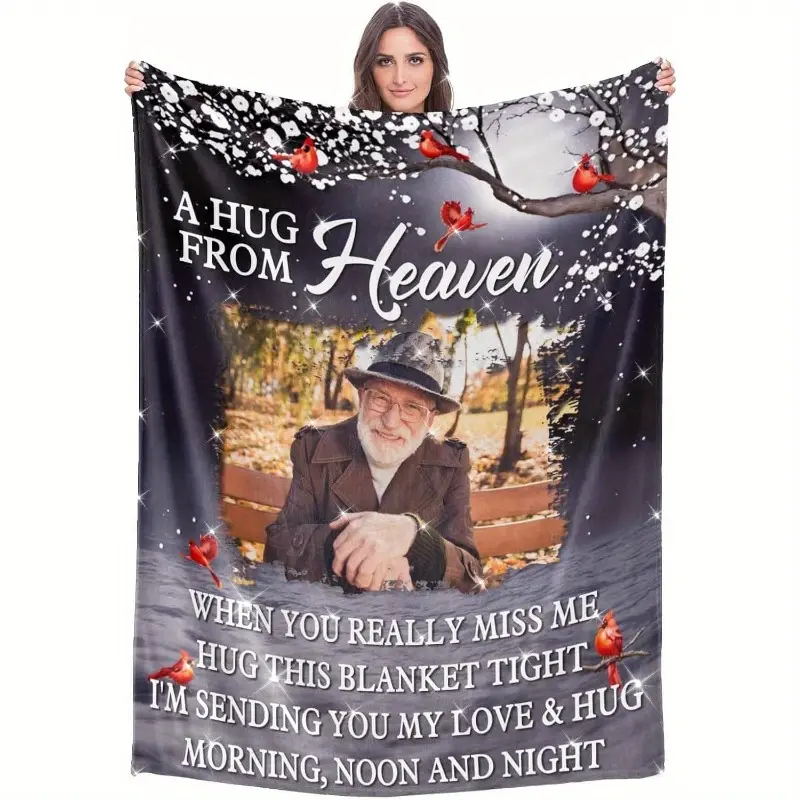 Cardinal Memorial Soft Flannel Blanket - Warm, Heartfelt Gift Blanket, Sympathy Remembrance for a Lost Loved 1, Personalized Blankets
