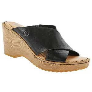 Born Nora Handcrafted Leather/Suede Wedge Sandal