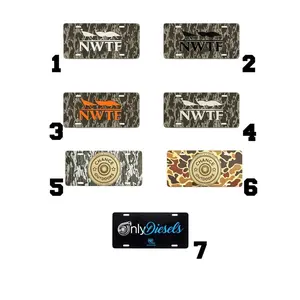 Camo Hunting License Plate, NWTF Turkey Hunter Car Tag, Outdoor Hunter Truck Plate, Camouflage Vehicle Decor