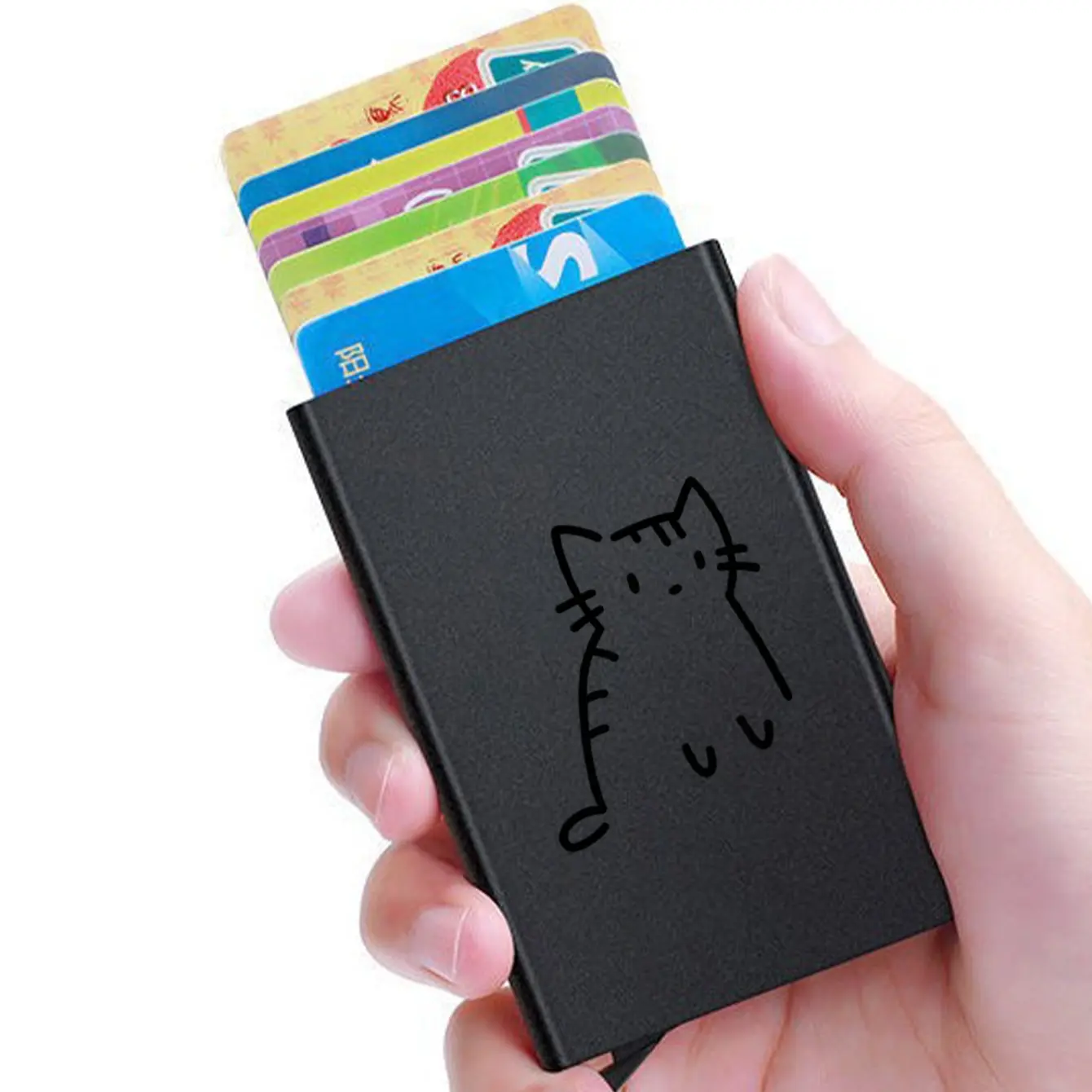 Automatic Pop-Up Card Holder, ID Wallet, Credit Card Protector, Bank Card Case, Modern Accessory, Durable Structure, Men's Gift