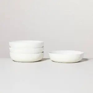 4pk 34oz Matte Stoneware Pasta/Grain Bowl Set Cream - Hearth & Hand with