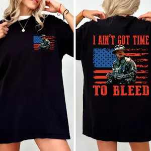 I Ain’t Got Time To Bleed Shirt, Military Soldier Graphic Tee, Patriotic USA Flag Tactical T-Shirt, Vintage War Quote Shirt, Army Style Combat Graphic Tee, Veteran Pride Gift, Unisex Streetwear Tee