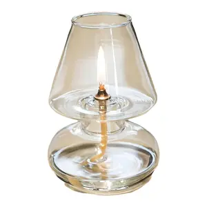 Handmade glass oil lamp with shade - windproof European minimalist candle holder, romantic holiday decoration suitable for Christmas, Halloween, table polishing, no electricity required, candle holder decor, festive home accessory, Vintage Candle Stand