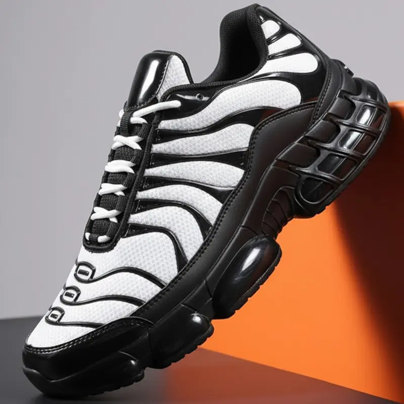 Men's sports shoes, running fashion shoes, trendy running shoes, colorblock running shoes, air cushion casual sports shoes, comfortable walking tennis gym sports shoes, Workout Sneakers, Sporty Running Shoes, Running Training Shoes