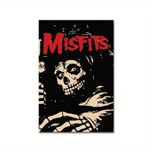 Misfits Skeleton Art Print Poster - Unframed, Wall Decor For Living Room, Bedroom, Office