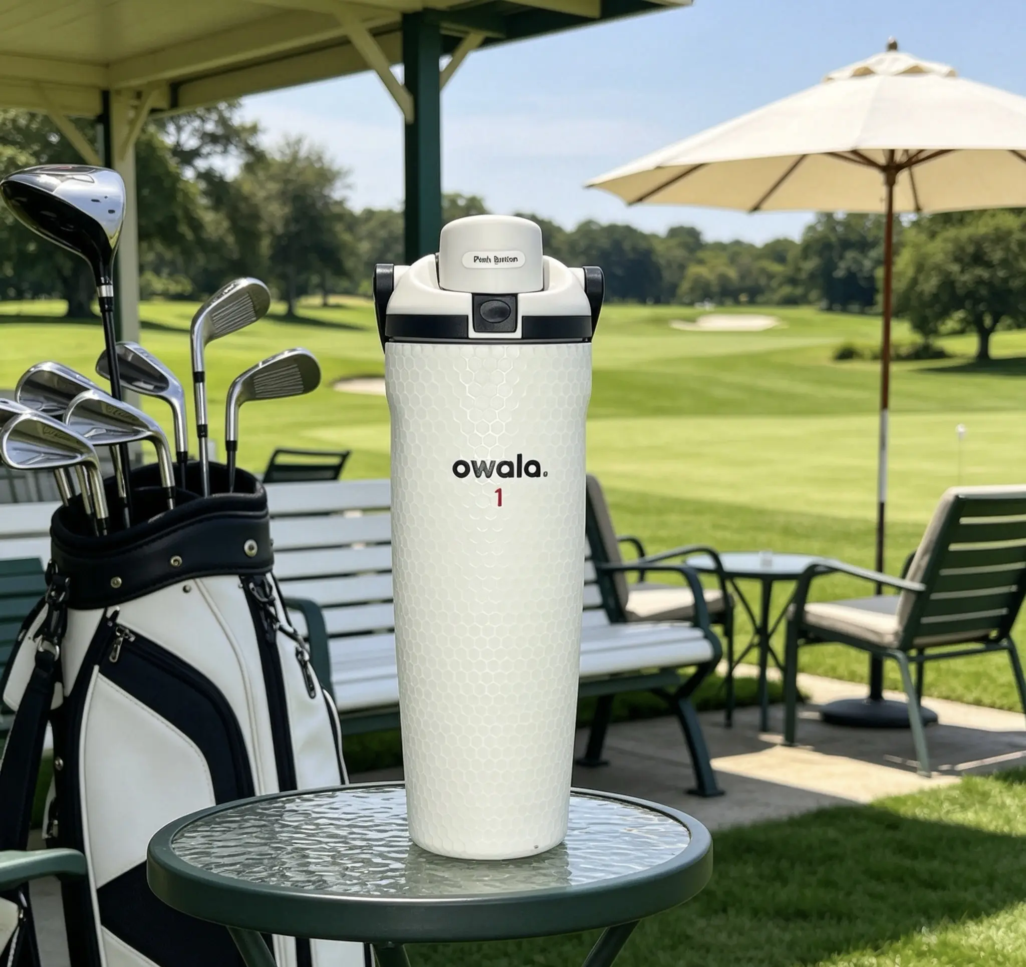 NEW Owala  Golf Freesip 30oz Tumbler, Leakproof Double Wall Insulated Stainless Steel Drinkware, Golf-Themed Flask for Outdoor Adventures & Daily Hydration, Sports Water Bottle, Outdoor Sports Accessory, Flasks