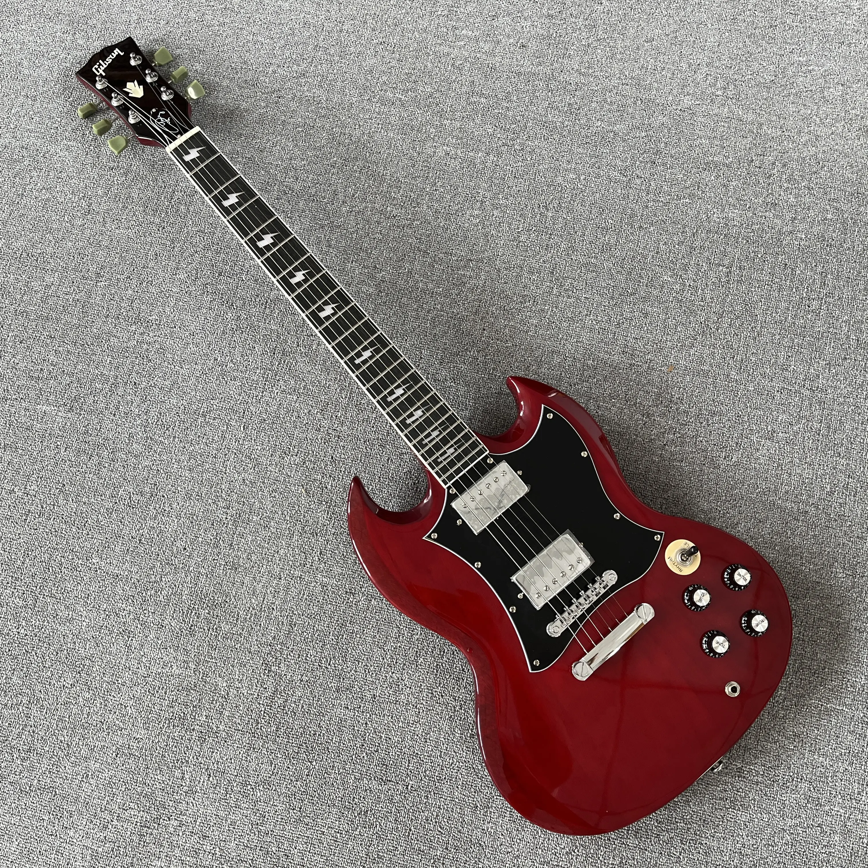 SG Electric Guitar 22-Frets Mahogany Body, Rosewood Lightning Fingerboard, Chromed Hardware,6 strings
