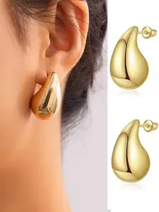 High-Quality Hypoallergenic Golden Water Drop Earrings, Anti-Fade, Comfortable And Versatile, Simple And Elegant, Fashionable Women'S Earrings And Jewelry Accessories for Daily Wear Or Parties, Are Exquisite Gifts for Women Xmas, Tear Drop Earring