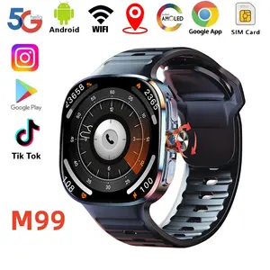 NEW M99 Smartwatch 2.4inch Larger Screen With 190 °   Rotary Camera GPS Position WIFI Connect App Download Android 10.0 Smart Watch Smartphone Wristwatch