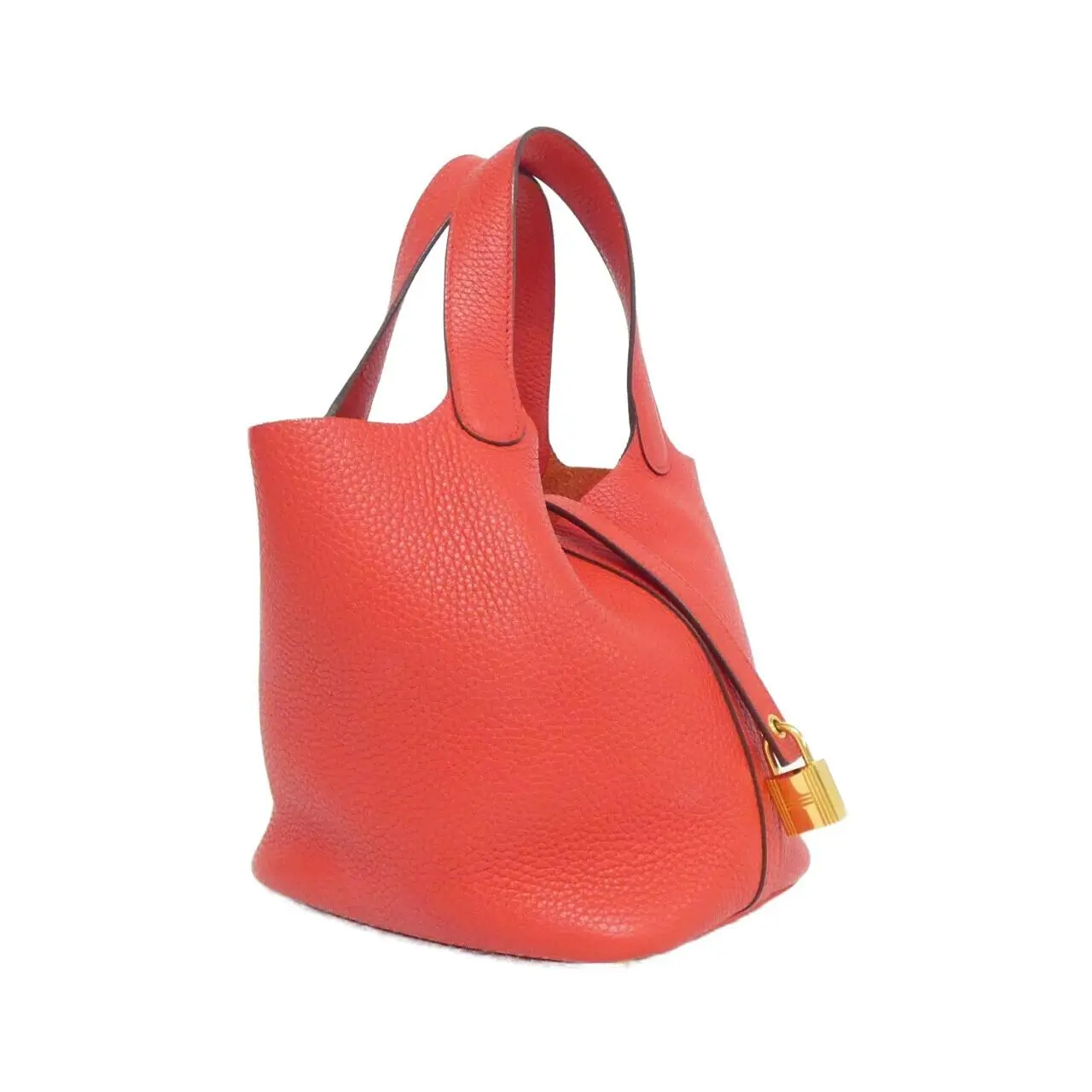 Pre-owned HERMÈS Calfskin Shoulder Bags Hermes Picotan Lock PM Clemence handbag