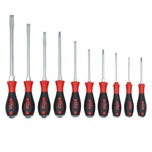 Wiha 53180 10 Piece SoftFinish X Heavy Duty Cushion Grip Screwdriver Tray Set