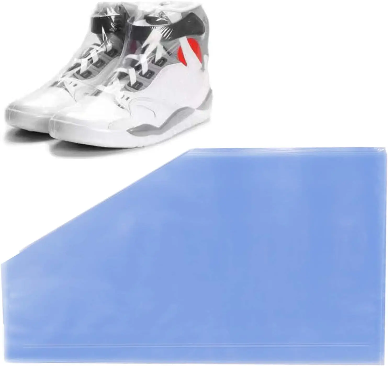 50 Pcs Durable PVC Disposable Large Shoe Shrink Wrap Bags - 10x17.7 Inches, High Shrinkage, Dustproof, Tear Resistant Sneaker Protectors for Gifts & Wrapping, Office Stationery Supplies, Set