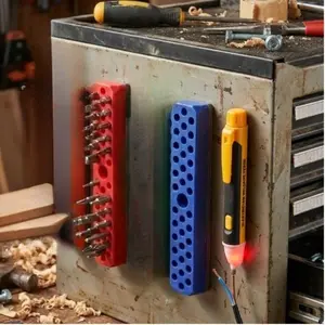 Magnetic Hex Nut Driver Holder, 1/4 Inch Drill Bit Rack, Magnetic Base Screwdriver Bit Organizer, Ideal for Tool Storage, Power Tool Organizer, Tools Storage Organizer