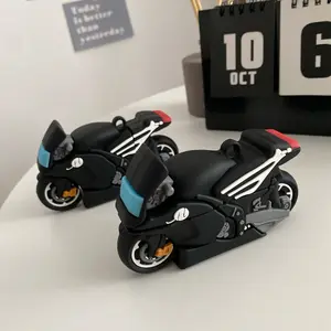 1 motorcycle shaped headphone protective case, anti drop and durable silicone headphone case, Apple wireless Bluetooth headphone case, suitable for AirPods 1/2/3/4/pro/pro 2/pro 3