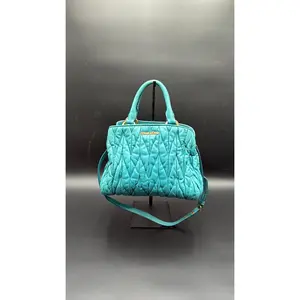 Pre-owned Leather Luxury Bags & Accessories Miu Miu Matelasse Nappa Tote Bag, Teal Date Code: NODC06192618. Entrupy ID: .