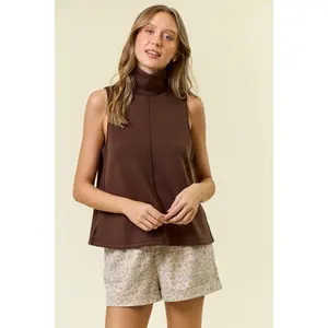 BUTTERY SOFT BRUSHED MODAL PINTUCK A LINE TANK - 45250T