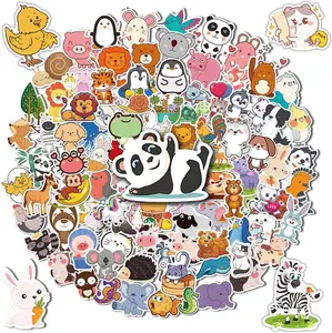100 pcs Water Bottle Stickers for Kids, Cute Animal Waterproof Stickers for Laptop Computer, Stickers for Boys Girls Teachers Classroom Prizes for Students