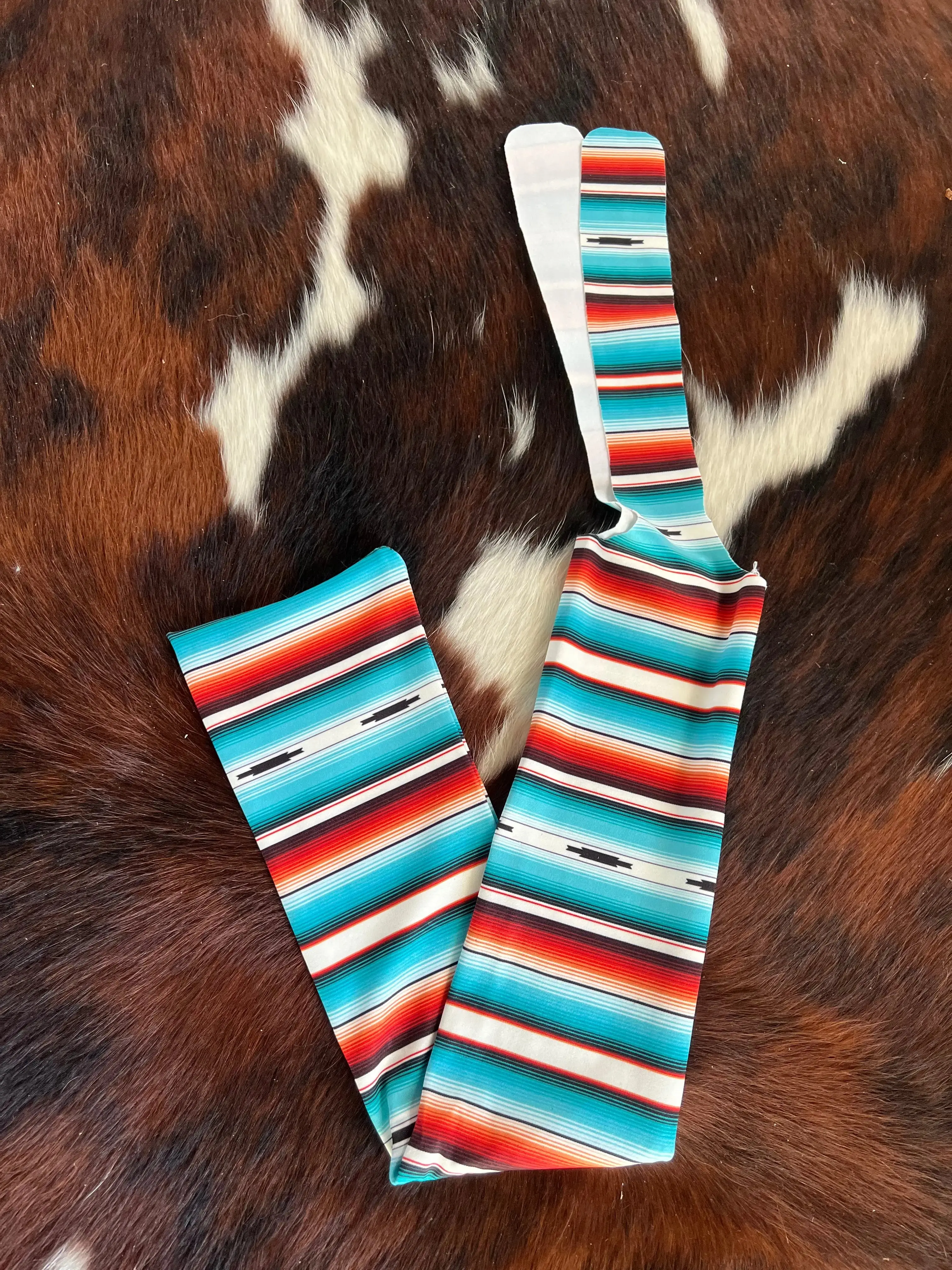 Teal Serape Southwest Lycra printed slip on tail bag Teal Serape Southwest Lycra printed slip on tail bag