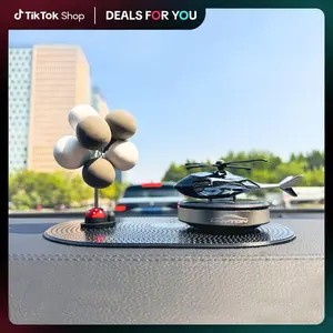 Hnyton Car Air Freshener set, Helicopter Solar Energy Rotating Aromatherapy Aviation Al Alloy Diffuser, Interior Decoration Accessories Diffuser for Car and Home