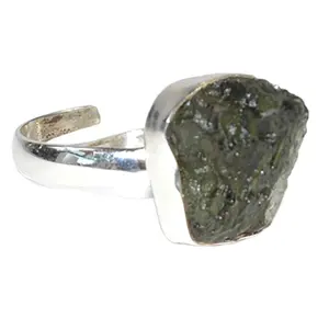 Moldavite adjustable ring