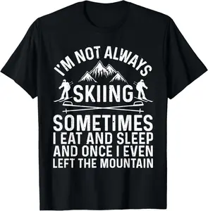 Men's Casual Cotton Short-Sleeve Round Neck Graphic Tee - Fashion Menswear Streetwear for Ski Snowboard Enthusiasts