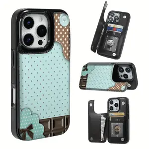 Phone Case: Clever polka dot pattern, this practical TPU phone case is designed with pattern, equipped with card slot and multi-function functions, such as storing bank cards and bus cards. Suitable for iPhone 16 Pro Max, 16, 15 Pro, 14 PLUS, 13, 1