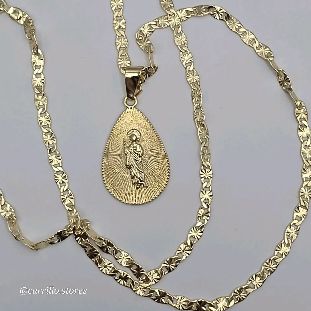SAINT JUDE religious necklace regular style chain gold-plated 24"inches