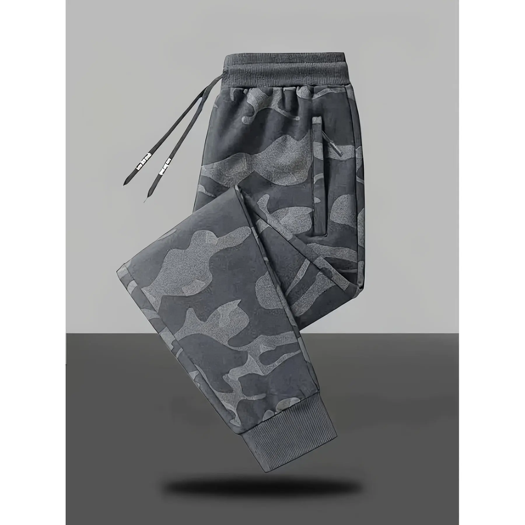 Men's Camouflage Active Joggers - Long-Length Casual Comfy Athletic Pants with Ankle-Tie Drawstring, Retro American Street Sporty Style, for Daily Wear, Running
