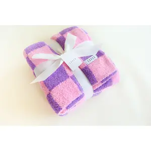 Pink and Purple Checkered Blanket