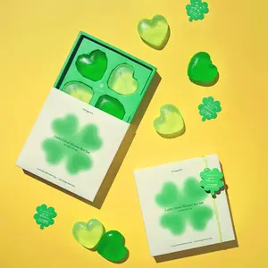 Donggubat Lucky Clover Shower Bar Set - Vegan All-in-One Heart Soaps