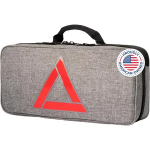 Thrive Emergency Car Kits for Vehicles - Roadside Emergency Car Kit (104 Pieces) - Car Kits for Emergency - Roadside Car Kit with Jumper Cables and Mini First Aid Kit - Gray Bag