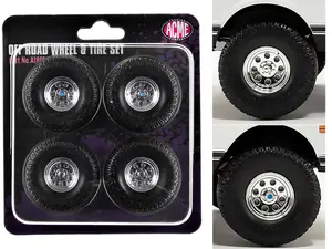 "Offroad" 35" Mag Wheel and Tire Set of 4 pieces from 1971 Chevrolet K5 Blazer for 1/18 Scale Models by ACME