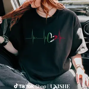 Authentic Cotton Mexican Flag Heartbeat T-Shirt – Vintage Graphic Women’s Mexican Heritage Shirt