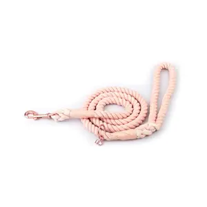 Rope Dog Leash - Blush with Rose Gold & Charm