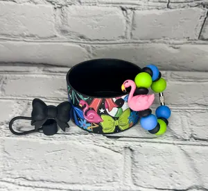 Flamingo Tumbler Accessories | Summer | Pool | Silicone Boot | Cup Charm | Straw Topper